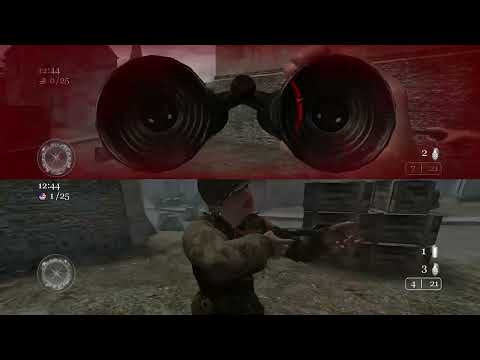 Awkward split screen moment in Call Of Duty 2