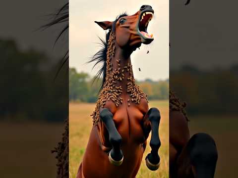 The horse gets stung by a lot of bees #shorts #aistory #aitrendingvidio #aistoryvidio #ai #