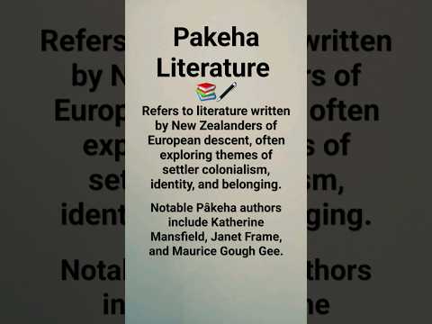 New Zealand's Pakeha literature #love for literature