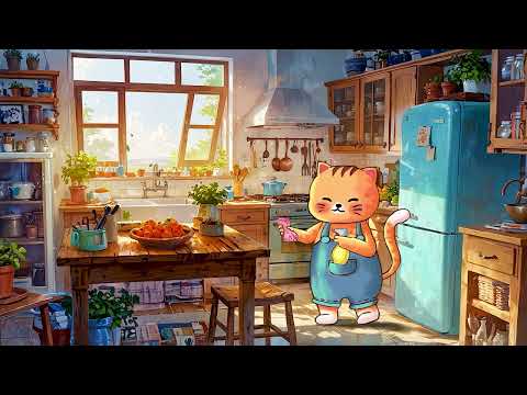 1 Hour Lofi Cleaning The Kitchen 🐱 Monday House Cleaning With Lofi Cat 🐱 Morning Lofi