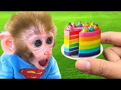 BonBon Macaquinho Aventura E Descoberta do Delicioso Bolo de Sorvete Arco-Íris - BonBon em Português