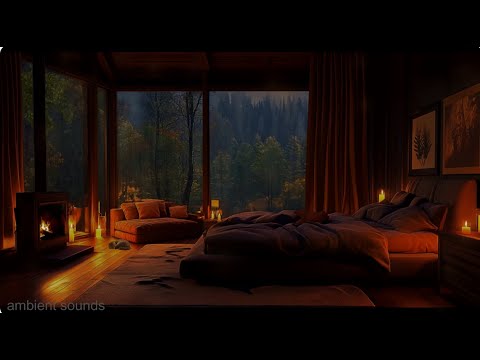 🌧️🔥🌲Relax in a Cozy Forest Cabin.  – Sleep in a Cozy Room With Fire & Rain Sounds (10 Hr.)”