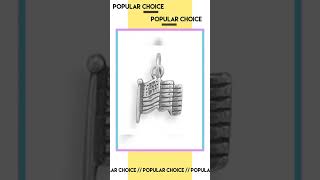 Small Oxidized American Flag Charm