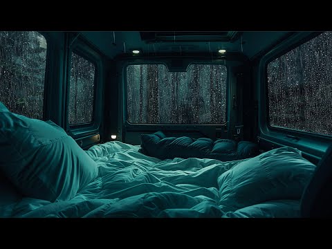 10 Hours⚡️Rainfall in a Forest Van | Relax Your Mind, Sleep Instantly, and Say Goodbye to Insomnia
