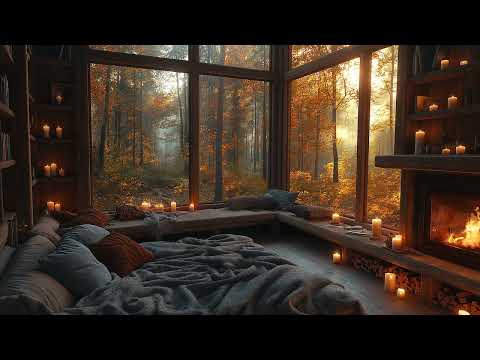 Autumn Night by the Fireplace 🔥  Soothing Piano Music for Deep Relaxation & Study