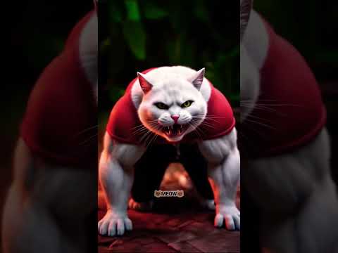 😻🍎cat and real monster apple #animals #animation #catfunny #apple #monster #viralvideo #catlover