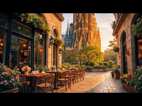 Start Your Day in Barcelona ☕ Sweet Jazz Music & Soft Bossa Nova with a Cathedral Morning View