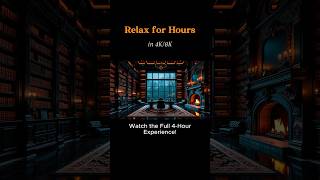Rainy Library Ambience with Fireplace & Jazz – Study & Sleep Sounds