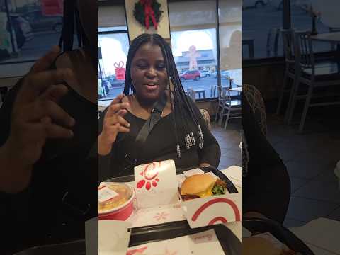At Chick- fil -A  with my daughters  #chickfila  #chickenburger #burger #fries #macandcheese #love