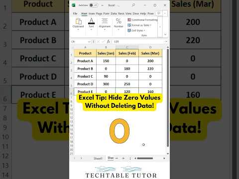 Hide Zero (0) Values in Excel Without Deleting Data! 🔥#excelshorts #excel