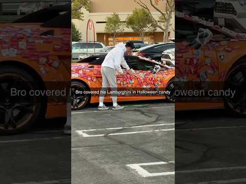 He’s destroying his Lamborghini with candy 😭