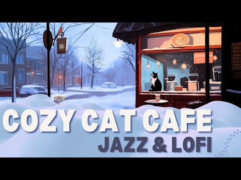 ⛄️ Winter Morning Cafe Cat | Focus Music for Study and Relaxing | Cozy Cat Cafe 🎧☕️