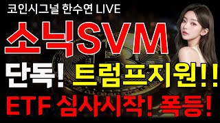 [소닉SVM 코인] 단독! 트럼프 강력지원! ETF 심사완료! 이 가격 찍겠네요 #소닉SVM목표가  #소닉SVM호재  #소닉svm분석