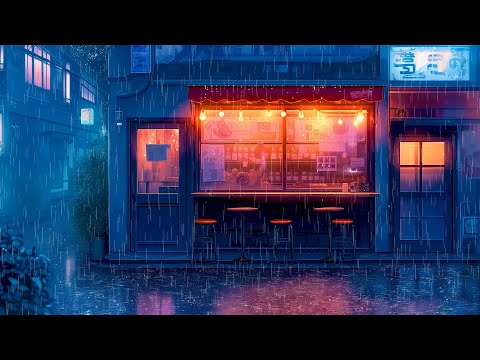 Coffee Shop Rainy Night ☔ Lofi Sleep Music ☔ Rainy Lofi Songs To Chill And Relax At The Weekend