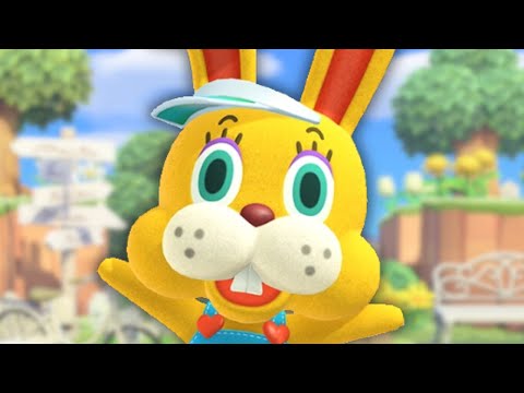 Spring decorating on my acnh island for Easter!! (ps. Zipper says hi)