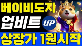베이비도지 드디어 염원하던 업비트 상장!!📢 상장가는 1원부터 시작? 그 확실한 이유, 지금 바로 공개합니다.