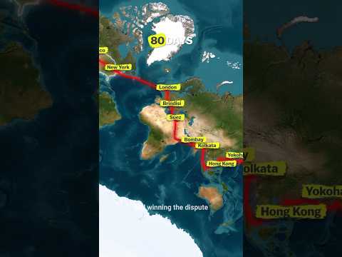 Around the World in 80 Days 🌎 A Route Map of the Epic Adventure 🧭