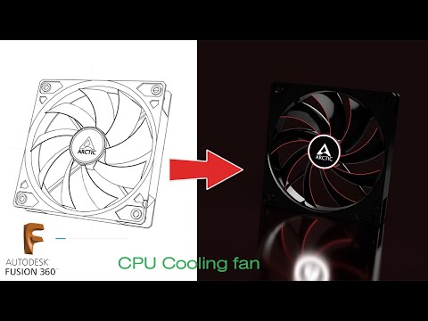 How to make CPU cooling fan in Fusion 360 ? ARCTIC Gaming CPU cooling fan 3D Model and rendering
