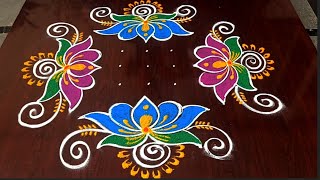 festival rangoli 🌹 beautiful 7 dots festival rangolis @greshmarangoli4252