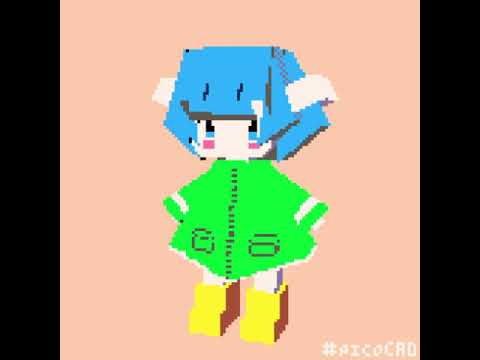 【picoCAD】カッパ着てる子