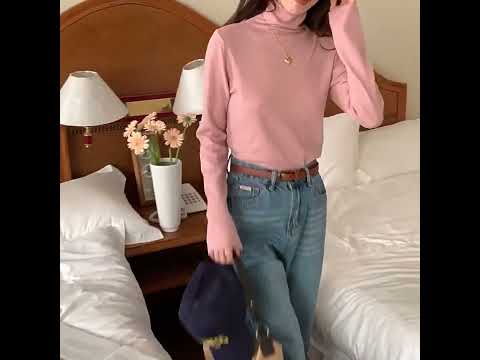 여리핏 부드러운 목폴라 티셔츠