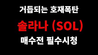 거듭되는 호재폭탄 ! 솔라나 (SOL) 매수전 필수시청 !