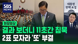 '김건희 특검법' 투표 결과 보더니 11초간 침묵…2표 모자라 '또' 부결 (현장영상) / SBS