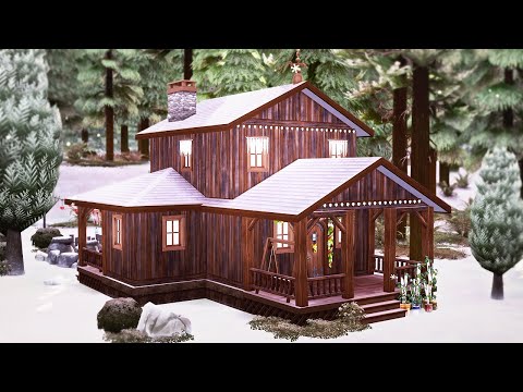 Cozy Christmas Cabin 🌷 The Sims 4 Build 🌷 Cozy No Commentary Gameplay Longplay