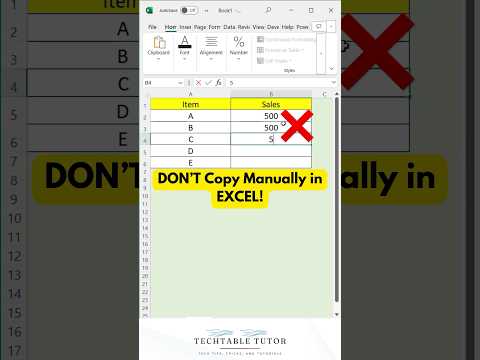 Don't Waste Time! | Use THIS Shortcut for Instant Copy in Excel! ⚡#excelshorts #excel #shorts