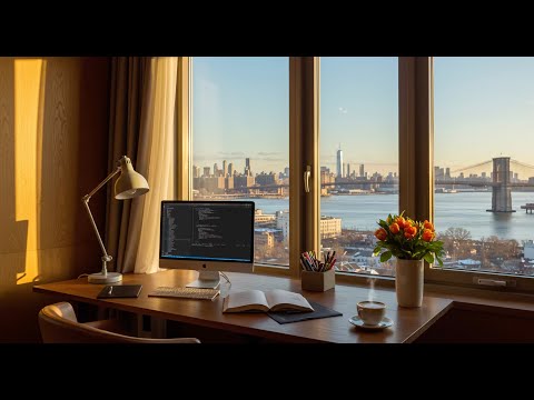 Studying in Brooklyn: Relaxing Coffee and Jazz Piano Ambience for Coding, Working, Studying 4K