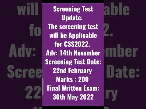 CSS screening test update (4.11.2021)
