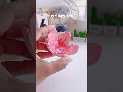 Try Making This: Floral Trinket Dish with Air Clay🌸 #shorts #diy #youtubeshortsfeature