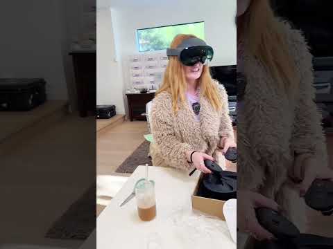 Trying on the Meta Quest Pro for the first time. #metaquestpro #meta #xr #vr