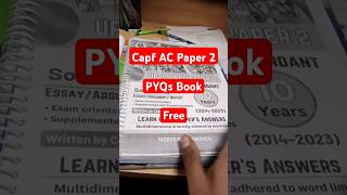 Capf AC Paper 2 PYQs Book Free | Capf AC Topper's Answer #capfac #capfacpaper2