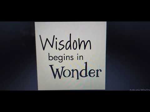 Wisdom begins in Wonder