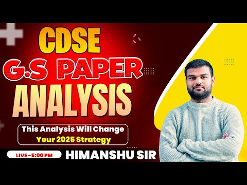 CDS 2024 GS Previous Year Paper Complete Analysis By Himanshu Sir | CDS Exam Paper Analysis #cds2024
