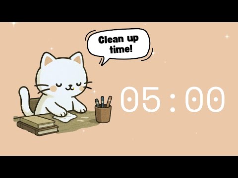 Fun Clean Up Timer 5 - minute timer for the Classroom