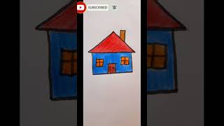 how to draw simple house | house drawing for kids
