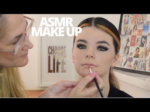 ASMR Makeup Artist does 90's Grunge gothic eye makeup💄 | Ambient soft Ticking Clock (no talk)