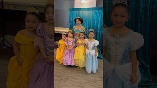 Meeting princess Belle, Maribel and Princess Jasmine #viral #kidsfun #princesses #shorts #disney