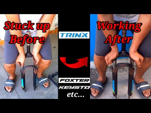 How to Fix Stuck Up MTB Fork Suspension/Paano mag-ayos ng sirang Shocks ng MTB #tutorial #fix #asmr