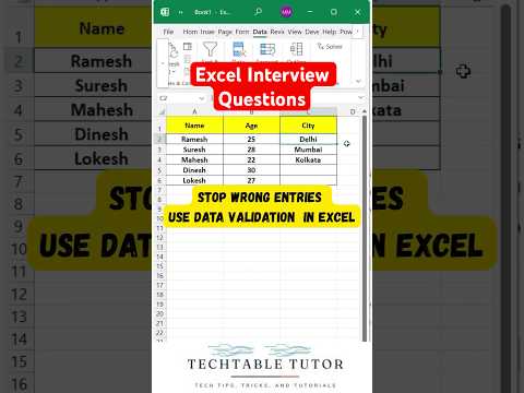 Excel में गलत Data Entry को रोकें – आसान तरीका! | Hindi Tutorial #excelshorts #excel
