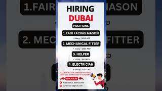 HIRING IN DUBAI! 📢 #dubaijobs #uaejobs #jobopening #gulf #gulfjobs #abroad #job #dubai #hiring
