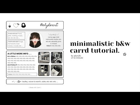 minimalistic b&w carrd tutorial!　✦　cr; imtsuki