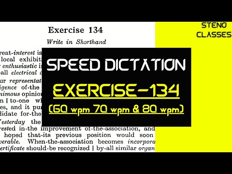 Speed Dictation of Exercise 134 | Chapter: Special Contractions | Pitman Shorthand (English) | 2023