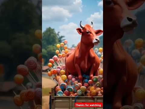 It's grandma birthday today They gift  cow to grandma,buffalo dies on the road 😭 #ai #cow #birthday