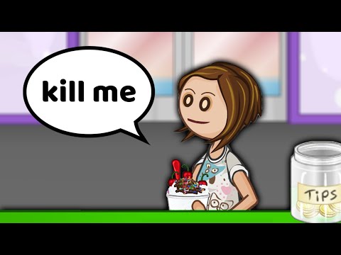 A 20-year-old man plays Papa's Freezeria