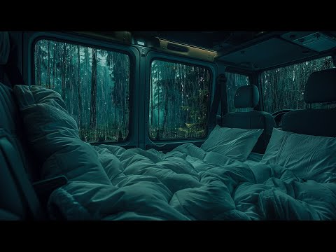 10 Hours⚡️Camping in a Van with Rain Sounds | Sleep Instantly and Enjoy a Stress-Free Night ASMR