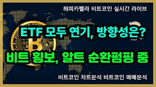 비트코인 실시간, 비트횡보, 알트 순환펌핑 중!  ETF 모두 연기 방향성은? 4/30 아침💎#비트코인 #비트코인실시간 #이더리움 #리플 #cryptocurrency #차트분석