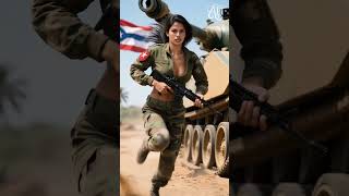 Stunning Female Tank Soldiers run ep32 #military #animals #midjourney #heroic AI Military